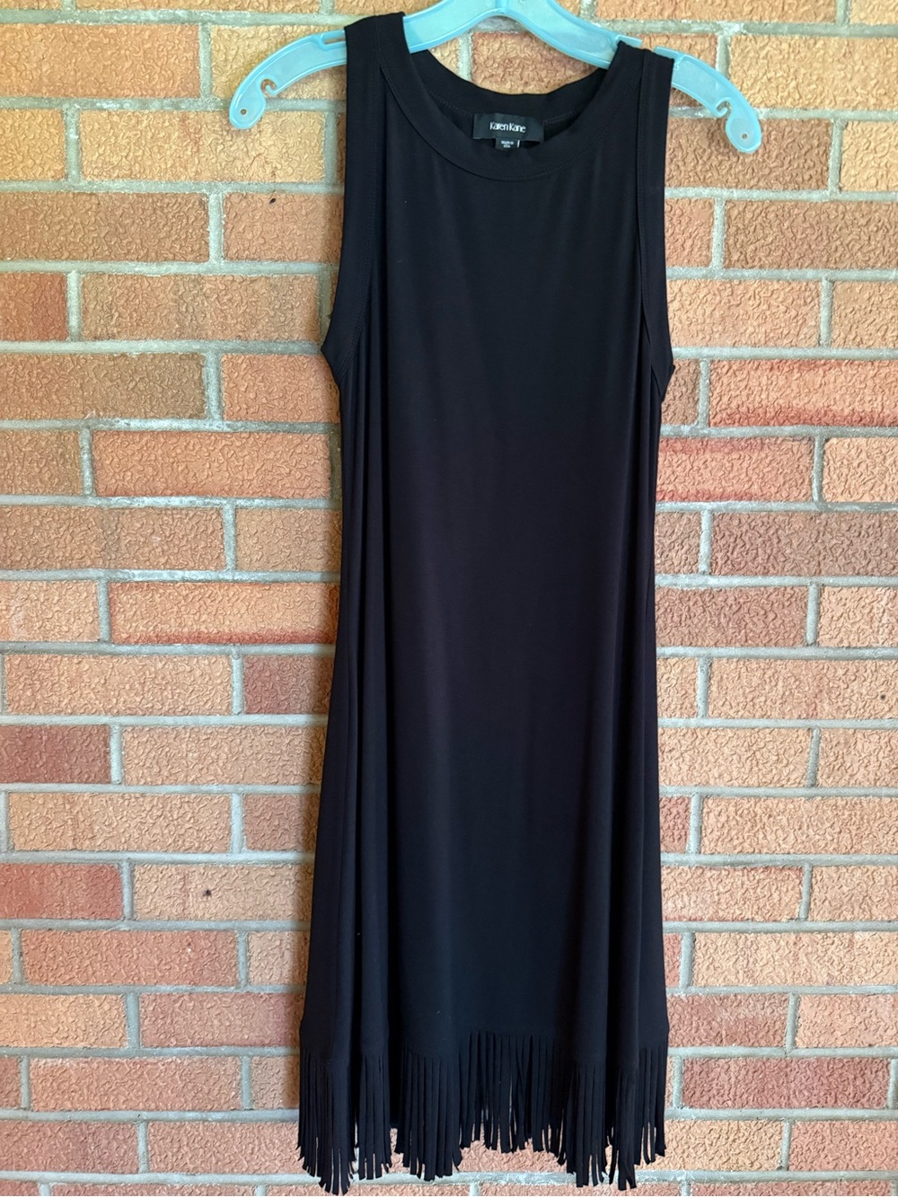 Karen Kane black fringe dress S
